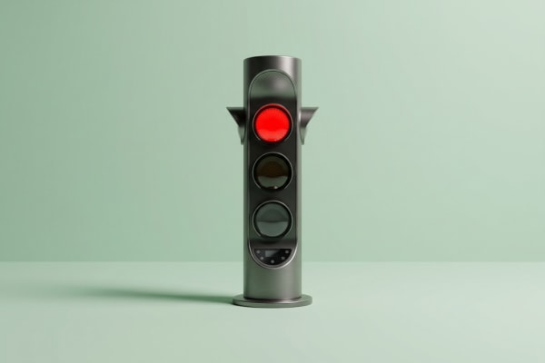 un panneau de signalisation au rouge